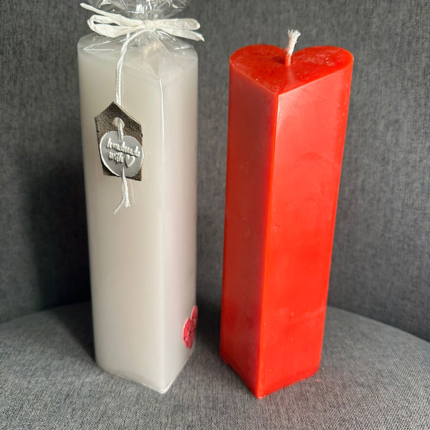 Heart Long Candle H:19 cm, W:7cm